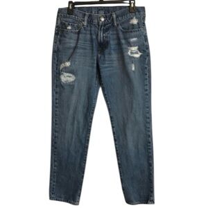 Abercrombie & Fitch Men’s 31x30 Langdon Stretch Distressed Skinny Blue Jeans EUC